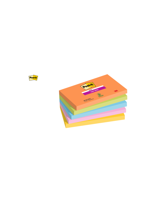 Bloc-mémos Post-it 655 Super Sticky 76x127mm Boost 5 pièces
