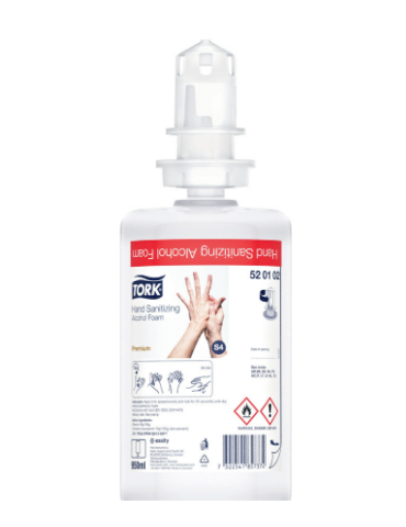 Tork Mousse hydroalcoolique désinfectant pour mains, Crt de 6x 1L (520