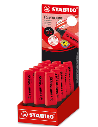 STABILO BOSS marker realred display 15 pcs