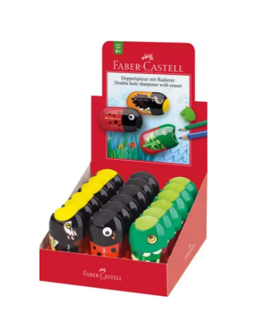 puntenslijper en gum Faber-Castell diermotieven 18 stuks