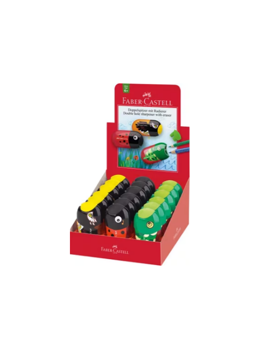 puntenslijper en gum Faber-Castell diermotieven 18 stuks