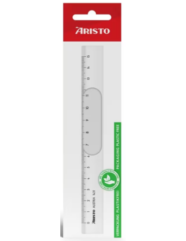 Liniaal Aristo 15cm glas- helder plexiglas