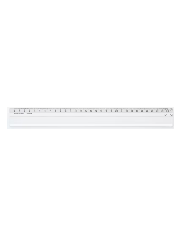 Liniaal Aristo 30cm glas- helder plexiglas
