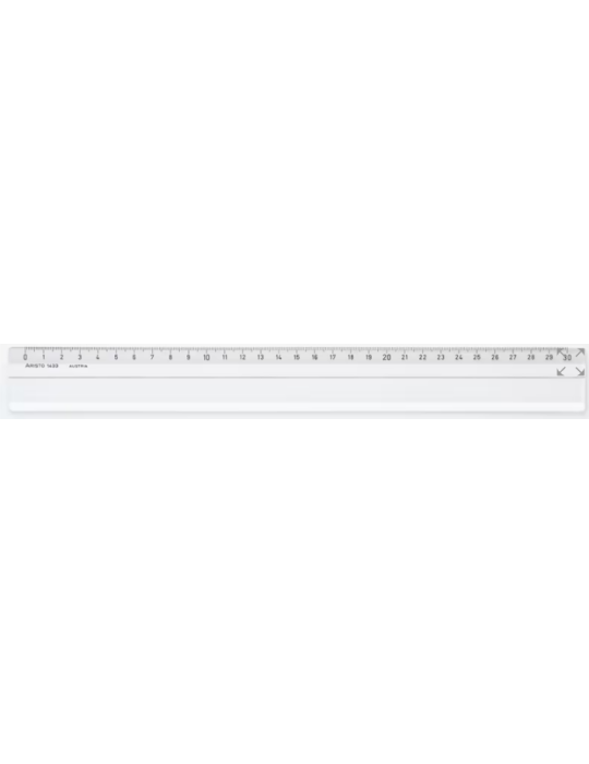 Liniaal Aristo 30cm glas- helder plexiglas