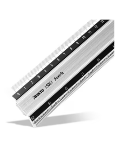Liniaal Aristo 50cm aluminium met rubber inleg