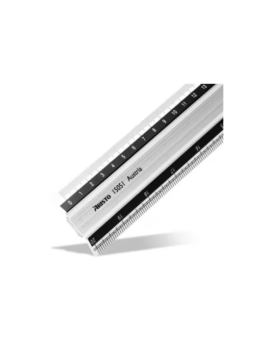 Liniaal Aristo 50cm aluminium met rubber inleg