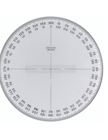 Rapporteur circulaire Aristo 360, 12 cm, en plexi cristallin