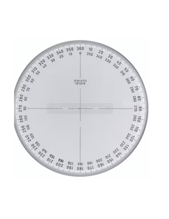 Kompasroos Aristo 360° 12 cm glashelder plexiglas
