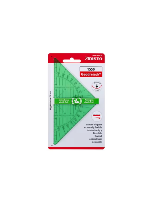 Equerre géométrique 14cm vert Geo-Dreieck® (très flexible), "skin" emb