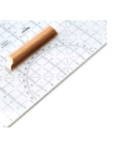 Equerre de dessin technique avec poignée en bois, hypoténuse 32.5 cm