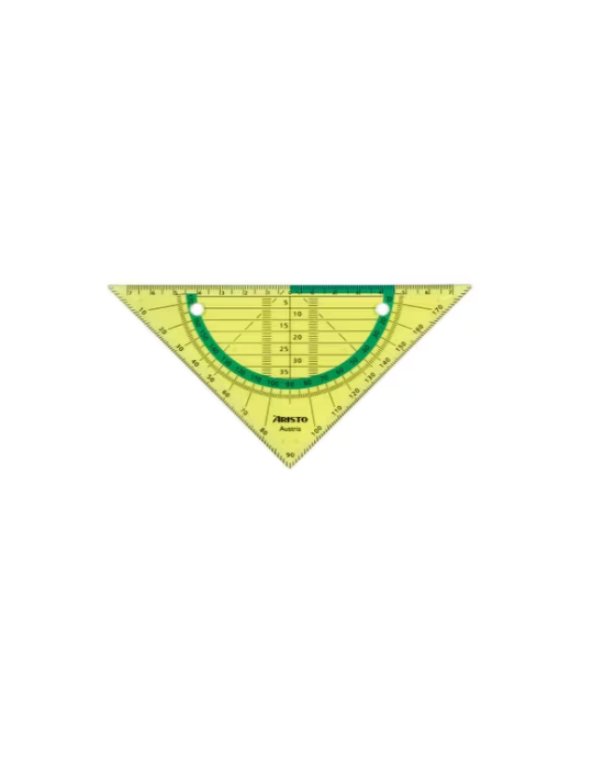 GeoFlex équerre géométrique, hypoténuse 14cm neon vert
