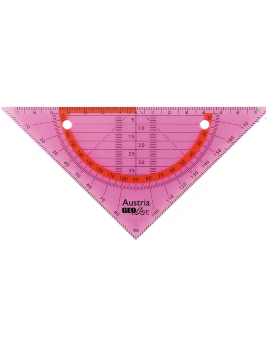 Geodriehoek Aristo GEOflex 14cm flexibel Neon roze