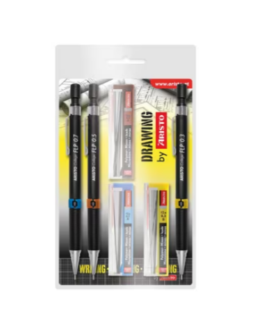 Porte-mine set Aristo HB 0.35/0.50/0.7 mm avec mines gratuits