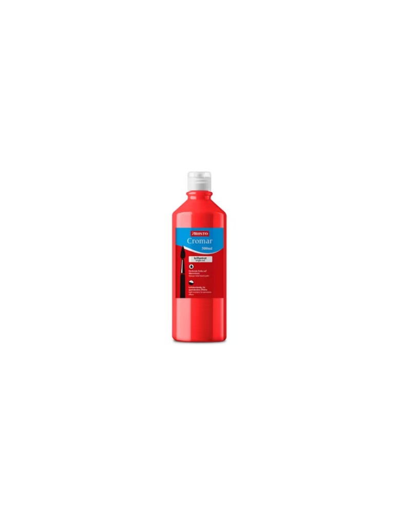 *Plakkaatverf Aristo Cromar, 500ml, briljant rood, dekkende vloeibare