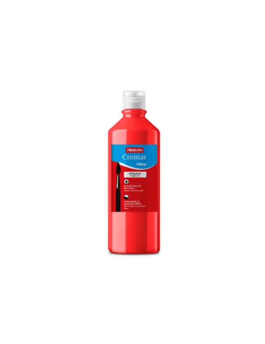 Gouache Aristo Cromar 500ml rouge brillant à base d'eau