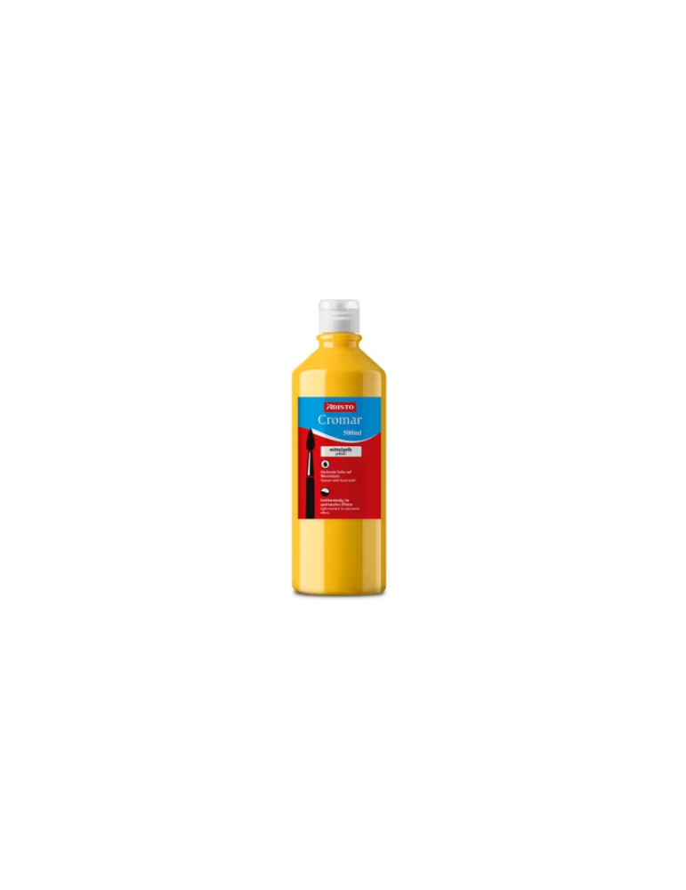gouache Aristo Cromar 500ml jaune moyen, base d'eau