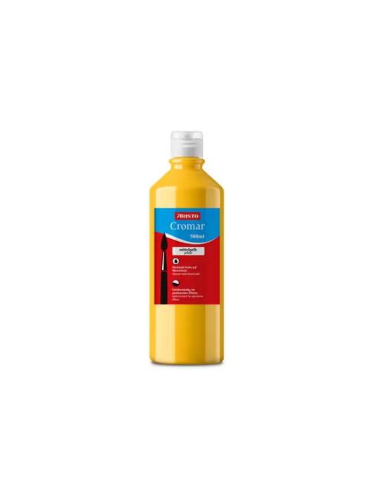 gouache Aristo Cromar 500ml jaune moyen, base d'eau
