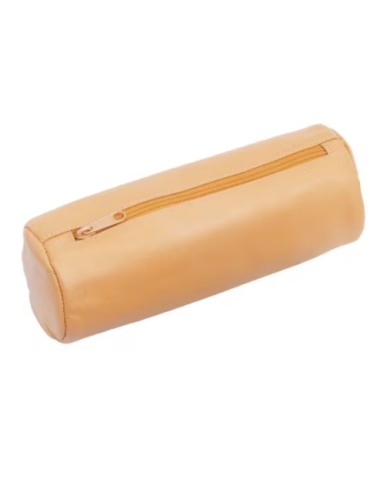 Trousse ronde Alassio, XXL, cuir naturel 22x9cm