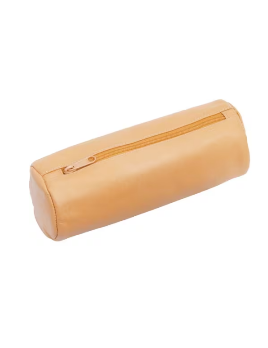 Trousse ronde Alassio, XXL, cuir naturel 22x9cm