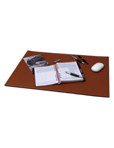 Bureauonderlegger Alassio echt leer. cognac 65x45cm
