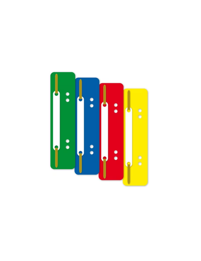 Plaquette serre feuilles Kangaro 2a PP boîte de 100 (4x25) assorti