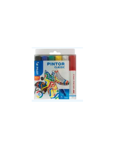 PINTOR set classic mix x6 moyen noir bleu rouge vert blanc jaune