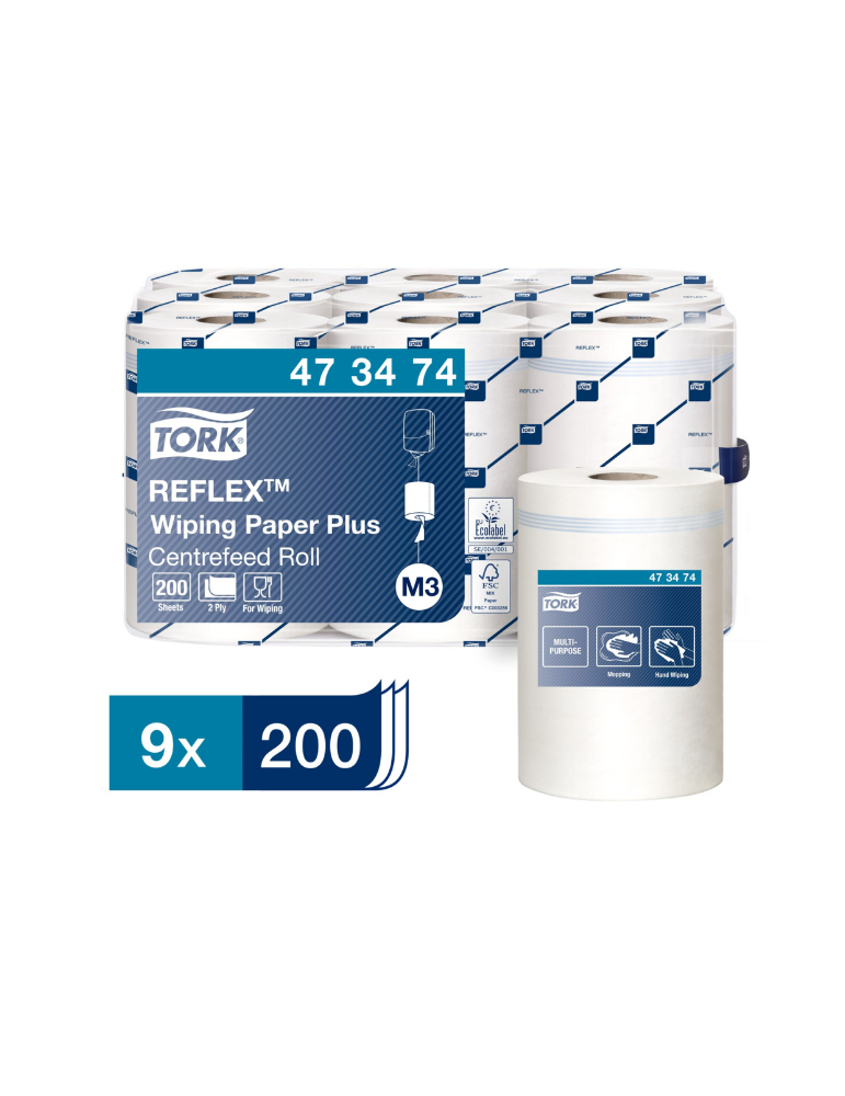 Tork Reflex Poetpapier Plus M3 2pl 19,4cmx67m 200 cps, pq 9 rol(473474