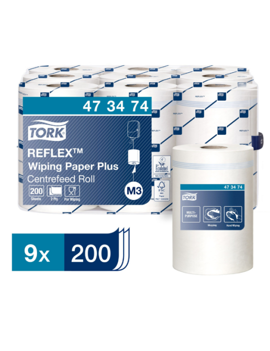 Tork Reflex Poetpapier Plus M3 2pl 19,4cmx67m 200 cps, pq 9 rol(473474