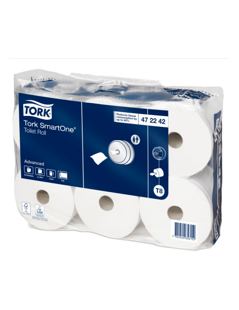 Tork SmartOne Advanced Pap Toilette T8 2pl 207m/1150cps, pq 6 rxl