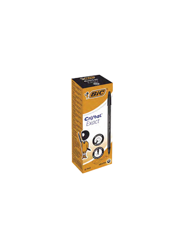 Box 20 BIC® Cristal® Exact pointe aiguille / Naaldpunt : noir/zwart