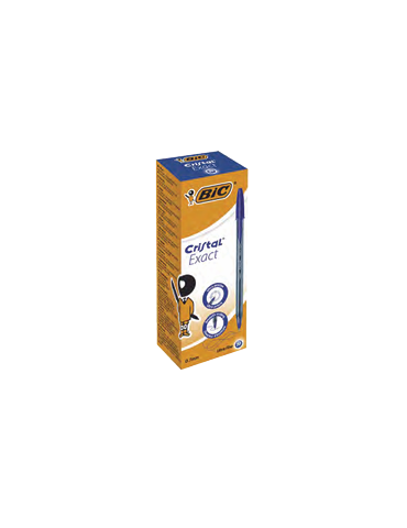 Box 20 BIC® Cristal® Exact pointe aiguille / Naaldpunt : bleu / blauw