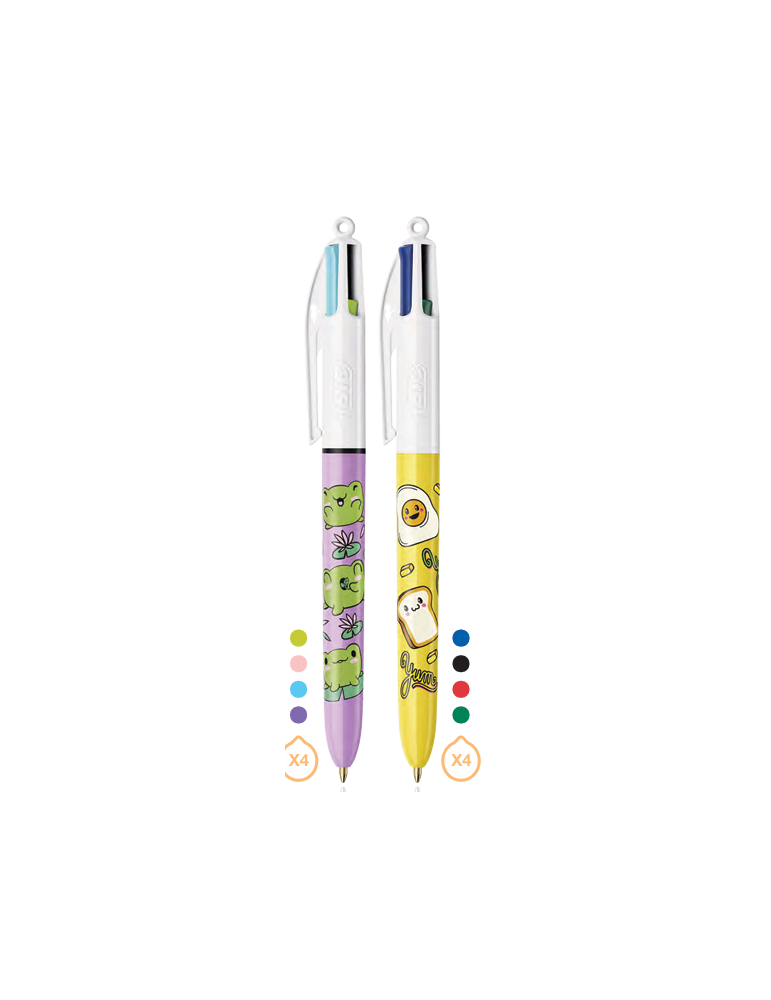 BIC 4 Colours Ball Pens x3 BLISTER