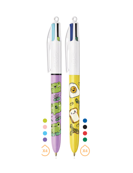 BIC 4 Colours Ball Pens x3 BLISTER