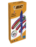 BIC 4 Colours Smooth Ball Pens x12