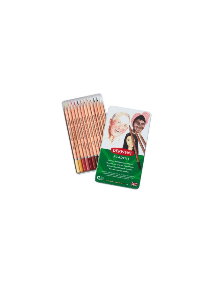 Derwent Academy crayons aquarelle couleur de peau assortis en en boîte