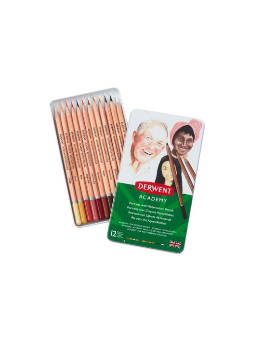 Derwent Academy crayons aquarelle couleur de peau assortis en en boîte