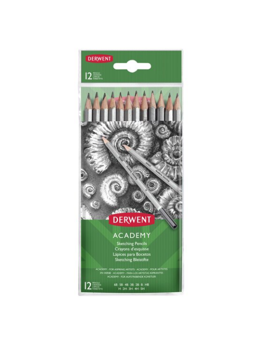 Derwent Academy crayons à croquis 5H-6B (12)