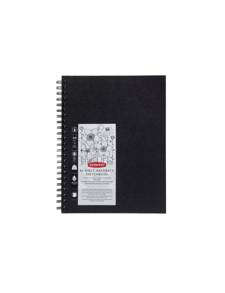 Derwent carnet de croquis A4 spirale noir