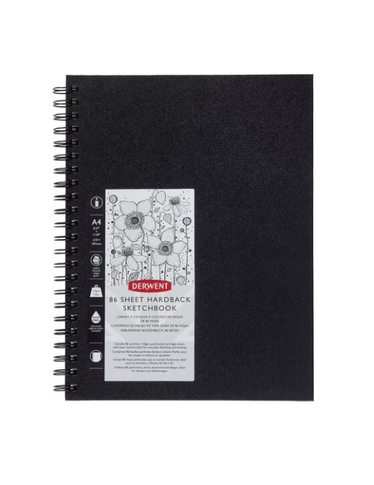 Derwent carnet de croquis A4 spirale noir
