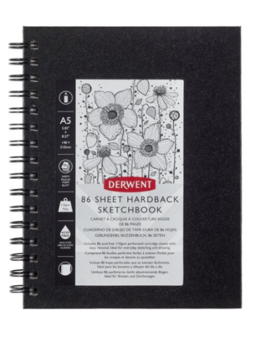 Derwent carnet de croquis A5 spirale noir