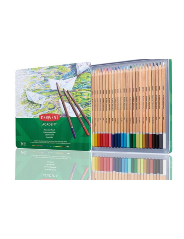 Derwent Academy crayons aquarelle en boîte métallique (24)