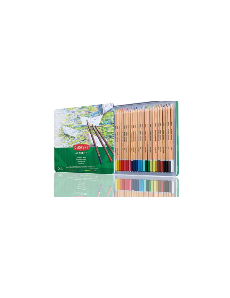 Derwent Academy crayons aquarelle en boîte métallique (24)