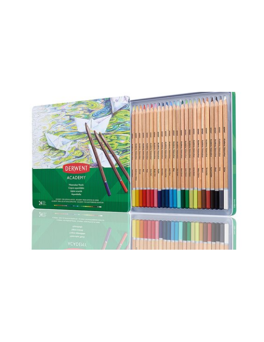 Derwent Academy crayons aquarelle en boîte métallique (24)