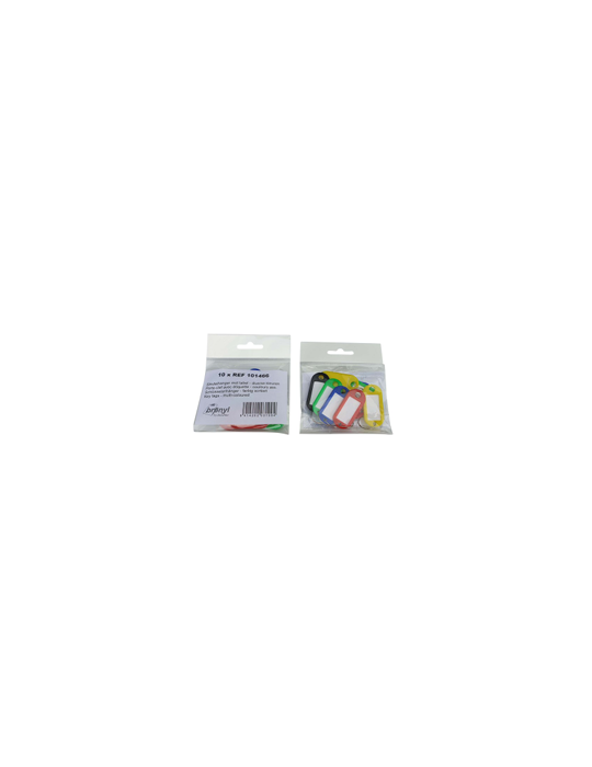 Porte-clés + étiquette - couleurs assorties P/10