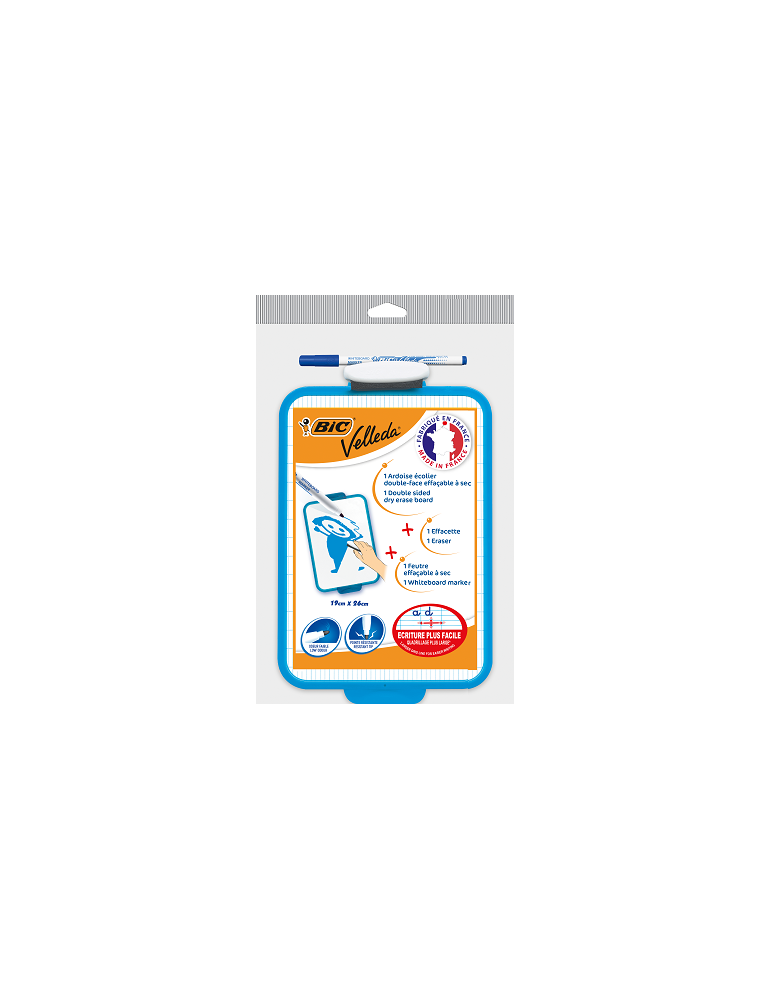 Pouch 1 BIC® 19 x 26 cm Double Face/Dubbelzijdig Bord + 1 feutre/stift