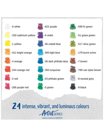 Mars Lumograph colour aquarell - set 24 kleuren 2