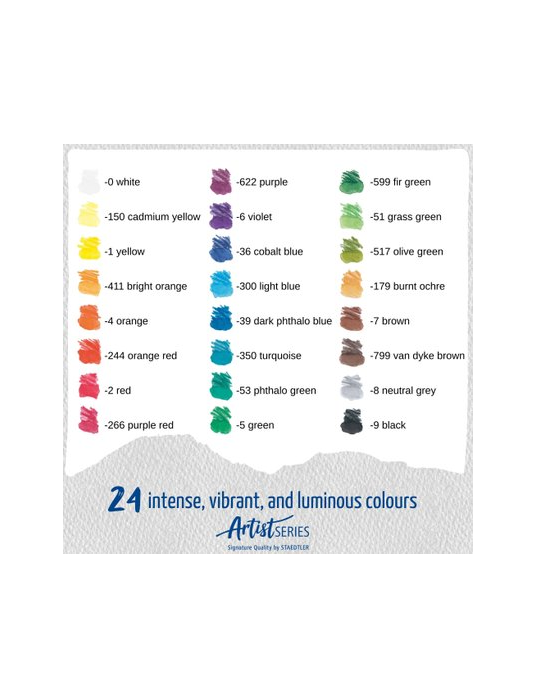Mars Lumograph colour aquarell - set 24 couleurs