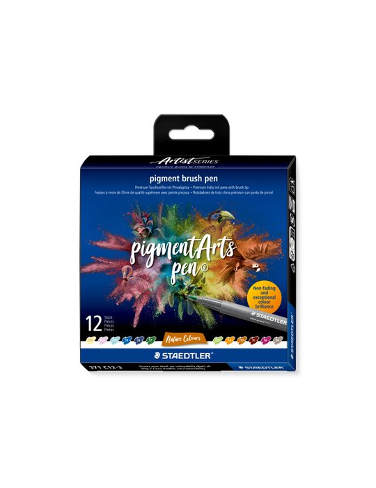 pigment brush pen - étui 12 pc "nature colours"