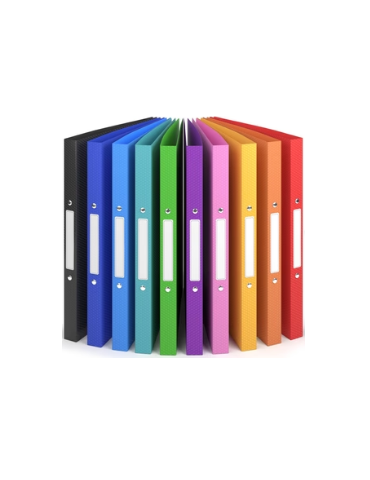 Classeur Rainbow Textured 10p  240x314mm 2anneaux 24mm