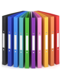 Classeur Rainbow 10p  240x314mm 2anneaux 24mm